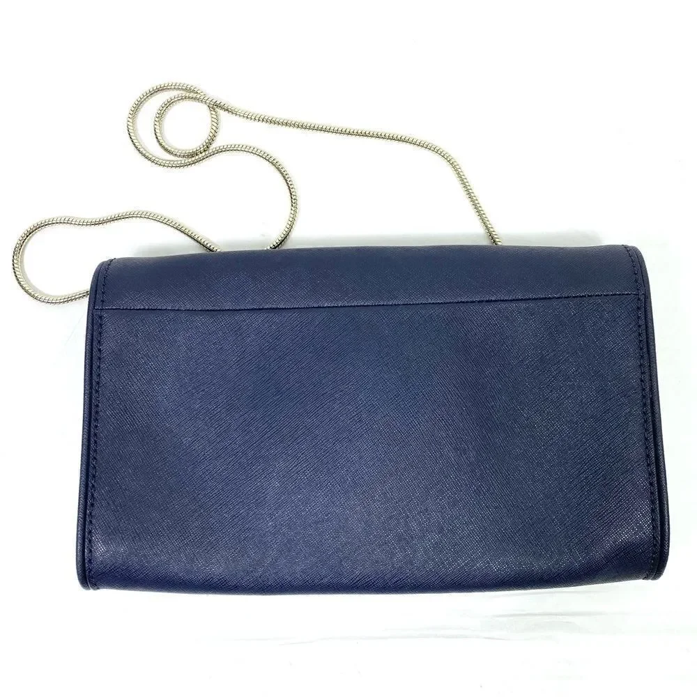 Kate Spade New York Eva Davies Mews Bow Offshore Navy Blue Clutch Purse